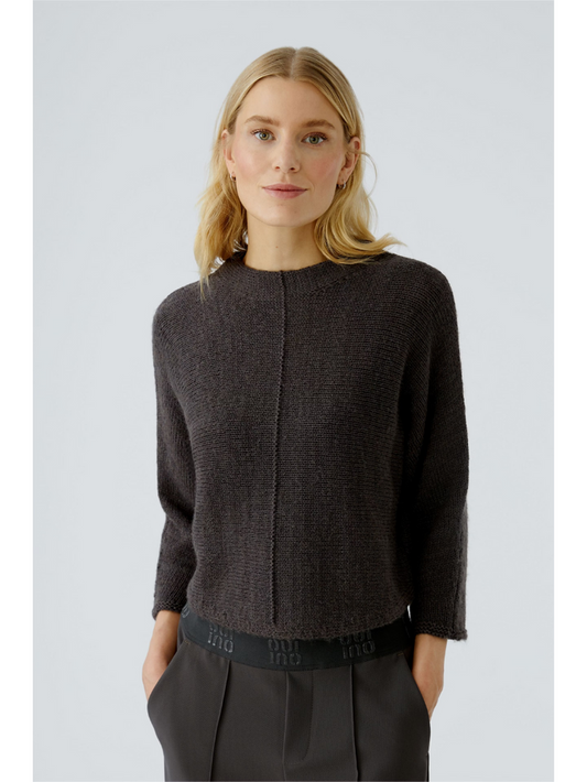 Oui Cotton Blend Jumper Espresso