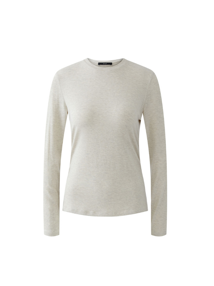 Oui Long Sleeve T-Shirt Beige