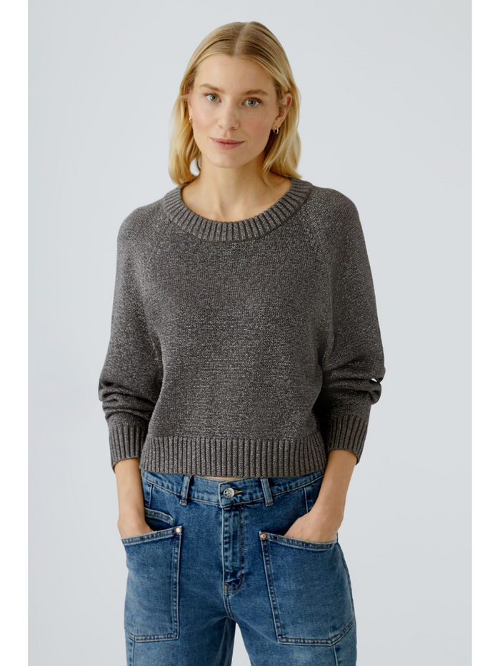 Oui Metallic Knit Taupe