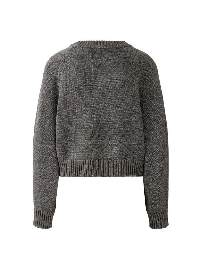 Oui Metallic Knit Taupe