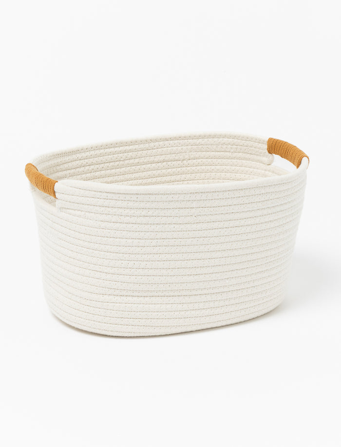 Panier moyen en corde de coton avec poignées