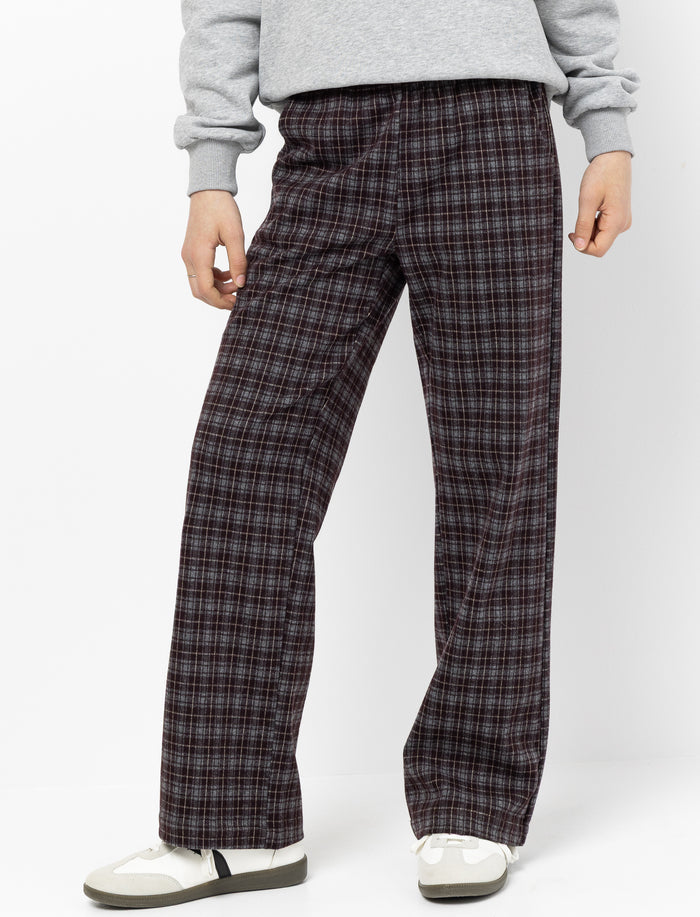 Pantalon à jambe large à carreaux pour fille