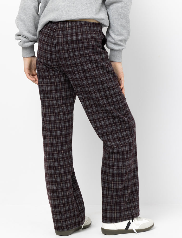 Pantalon à jambe large à carreaux pour fille