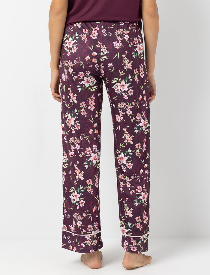 Pantalon de nuit à jambe large et imprimé floral
