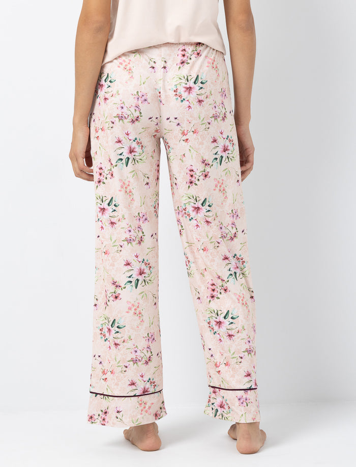 Pantalon de nuit à jambe large et imprimé floral