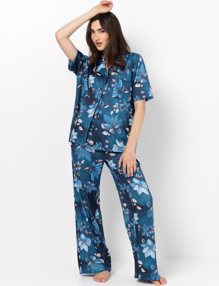 Pantalon de pyjama fleuri pour femme