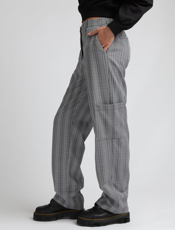 Pantalon droit à carreaux