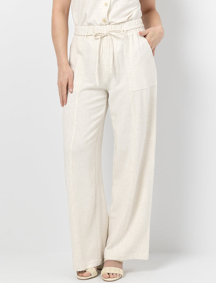Pantalon en lin à jambes larges