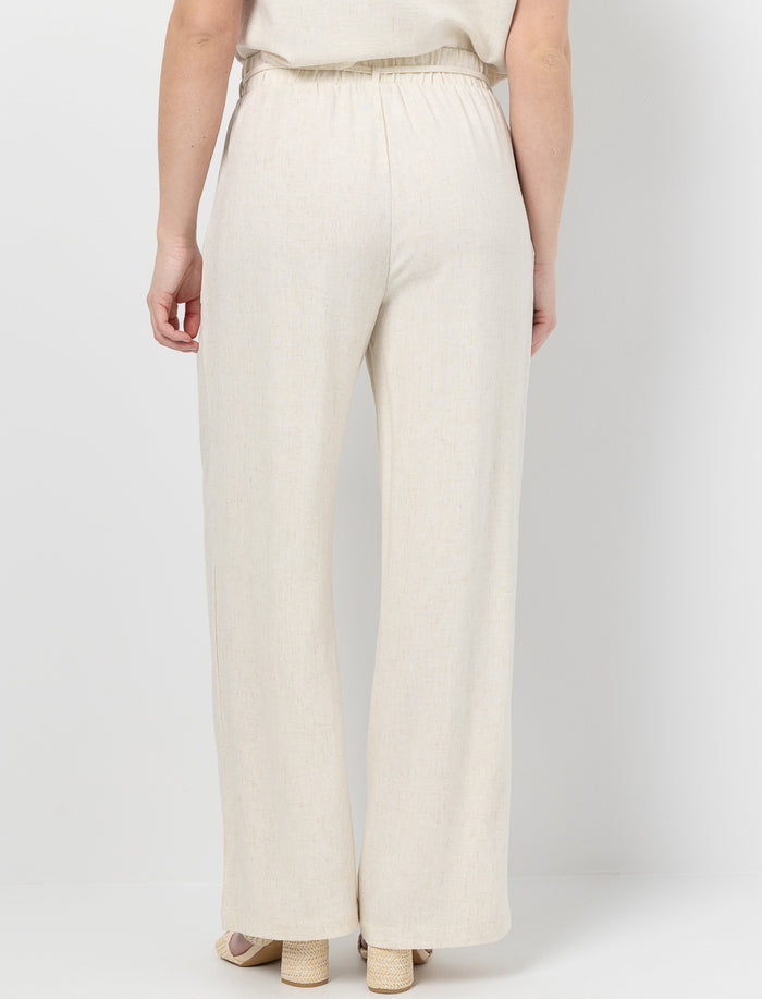 Pantalon en lin à jambes larges