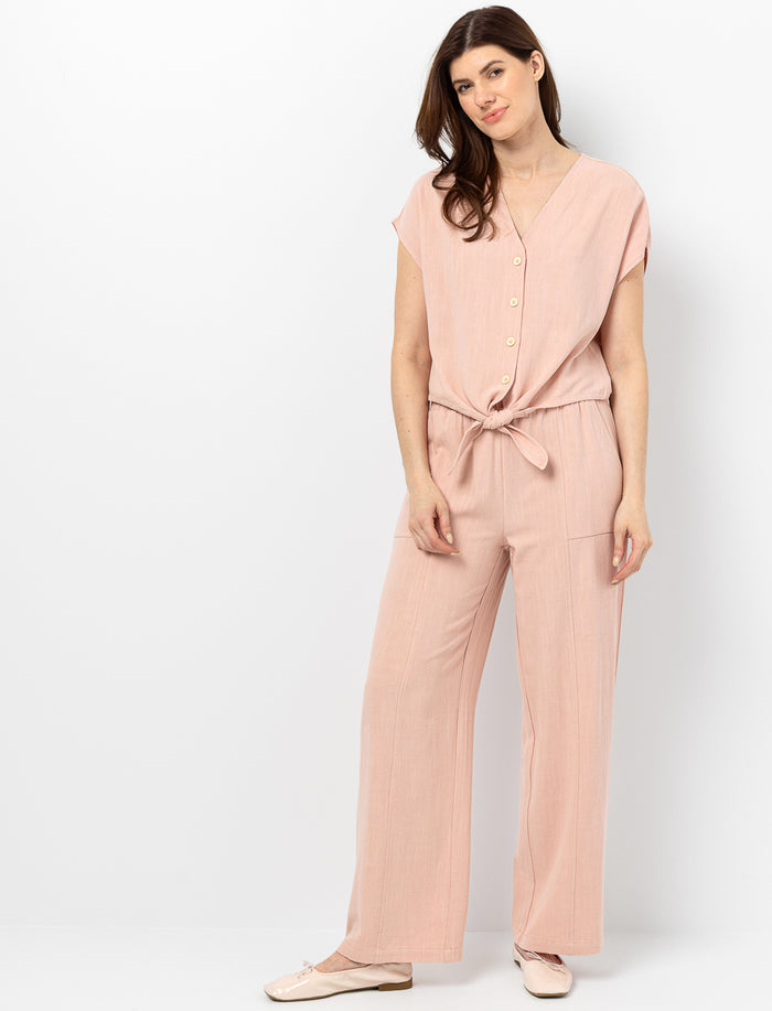 Pantalon en lin à jambes larges