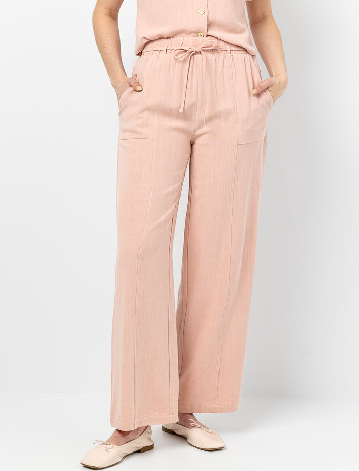 Pantalon en lin à jambes larges