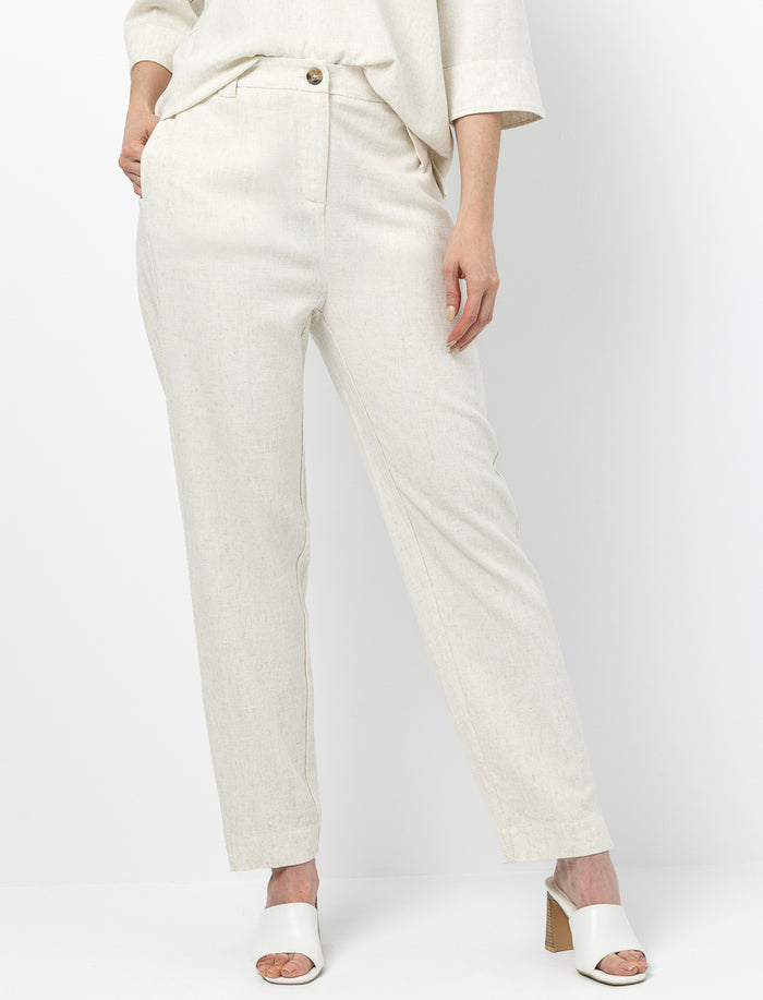 Pantalon en lin lavé coupe droite