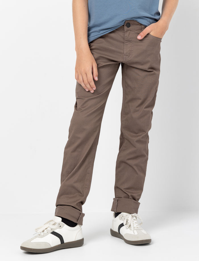 Pantalon étroit en sergé extensible pour ado garçon
