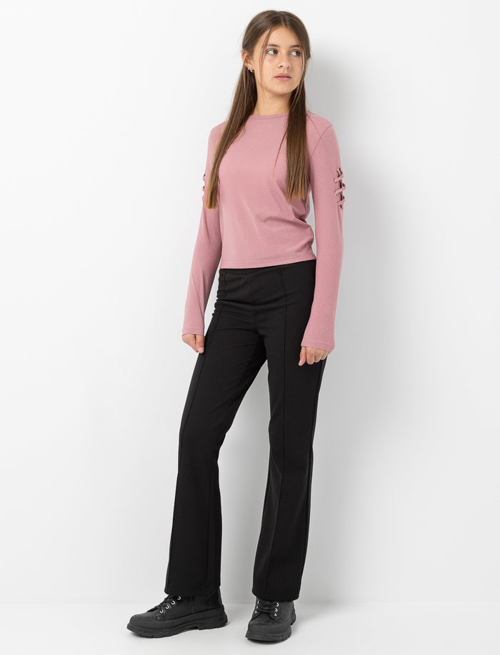 Pantalon évasé à taille élastique