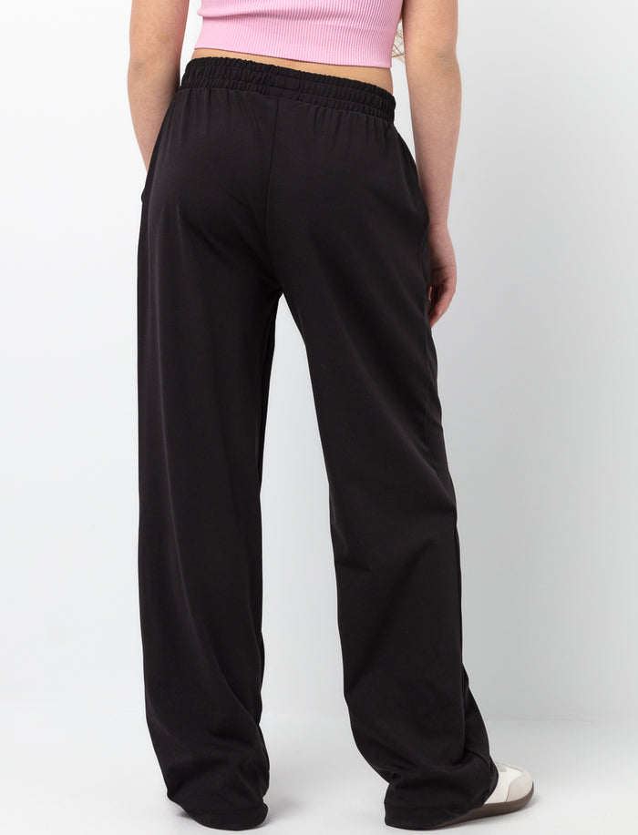 Pantalon jambe large à taille élastique