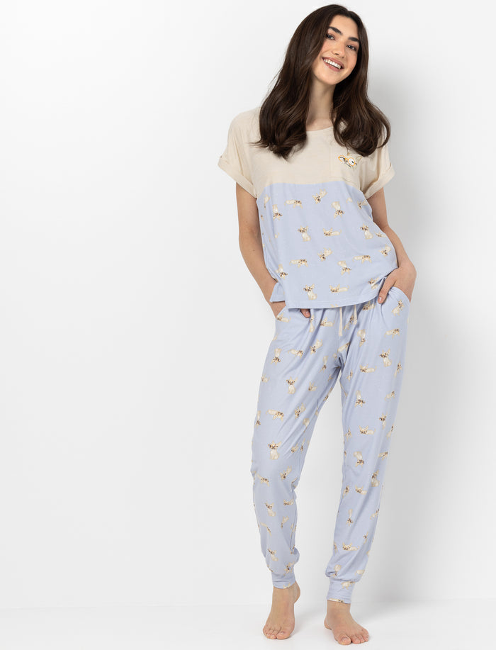 Pantalon jogger de pyjama imprimé pour femme