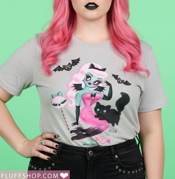 Pastel Candy Vampire with Kitty • Unisex Tee