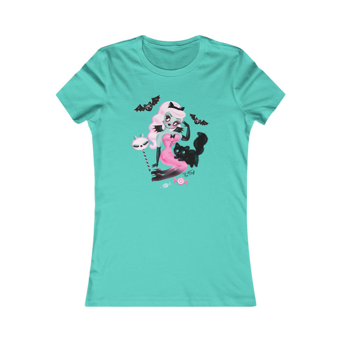 Pastel Candy Vampire with Kitty • Women's Form Fitting Tee