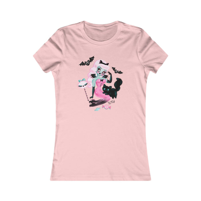 Pastel Candy Vampire with Kitty • Women's Form Fitting Tee