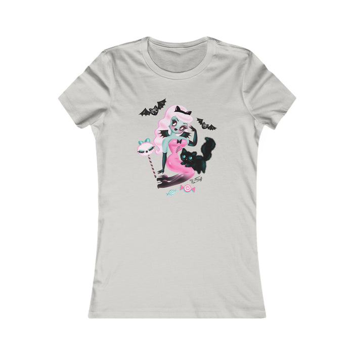 Pastel Candy Vampire with Kitty • Women's Form Fitting Tee