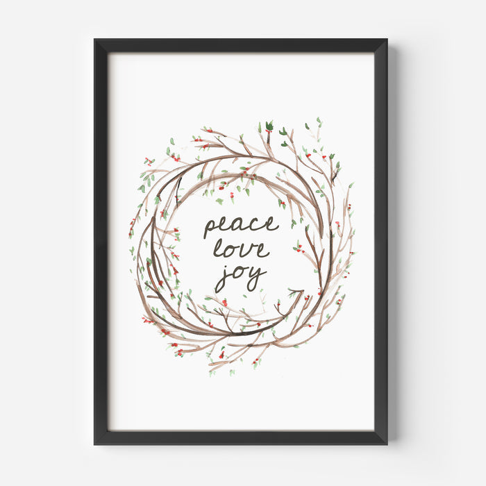 Peace Love Joy Wreath - Jetty Home
