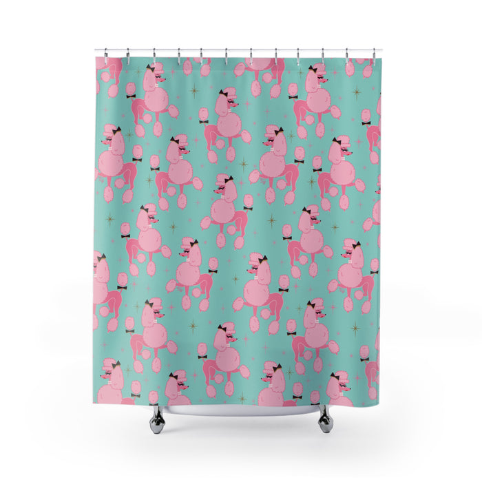 Penelope Pink Prancing Poodles • Shower Curtain