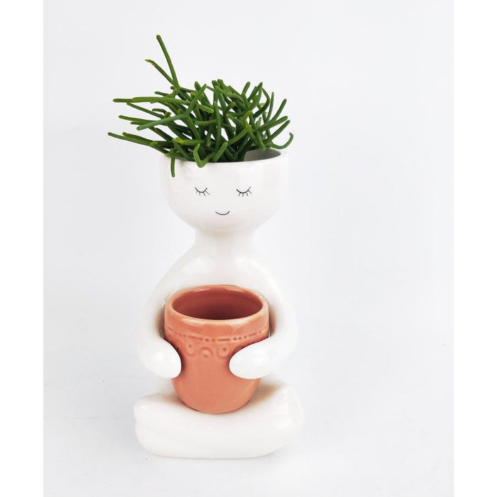Urban Products Person Holding Pot Planter - Rose (20cm) | Koop.co.nz