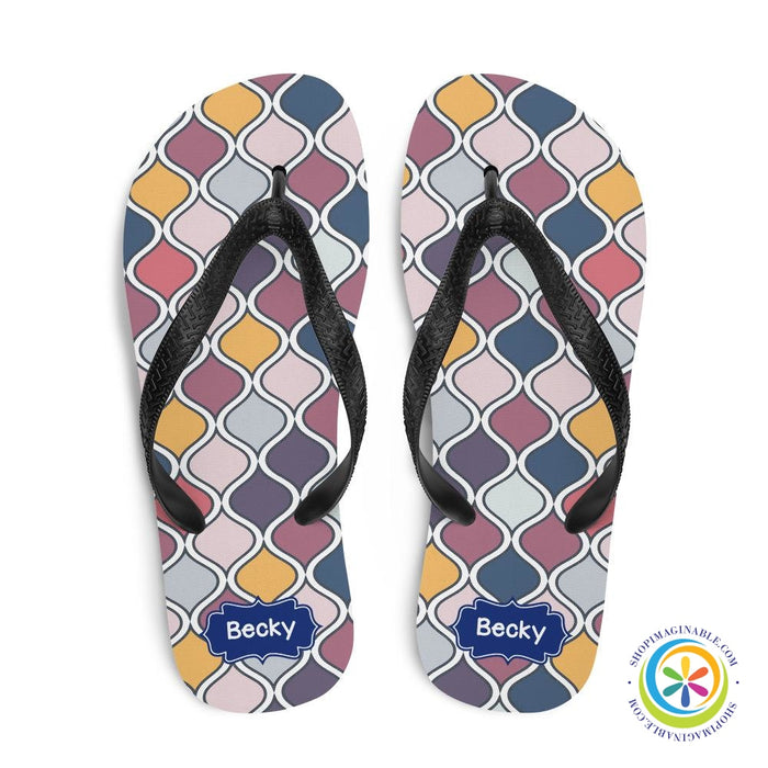 Personalized Custom Abstract Geometric Flip-Flops-ShopImaginable.com
