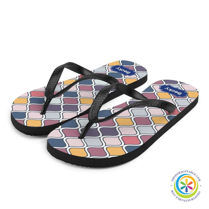 Personalized Custom Abstract Geometric Flip-Flops-ShopImaginable.com