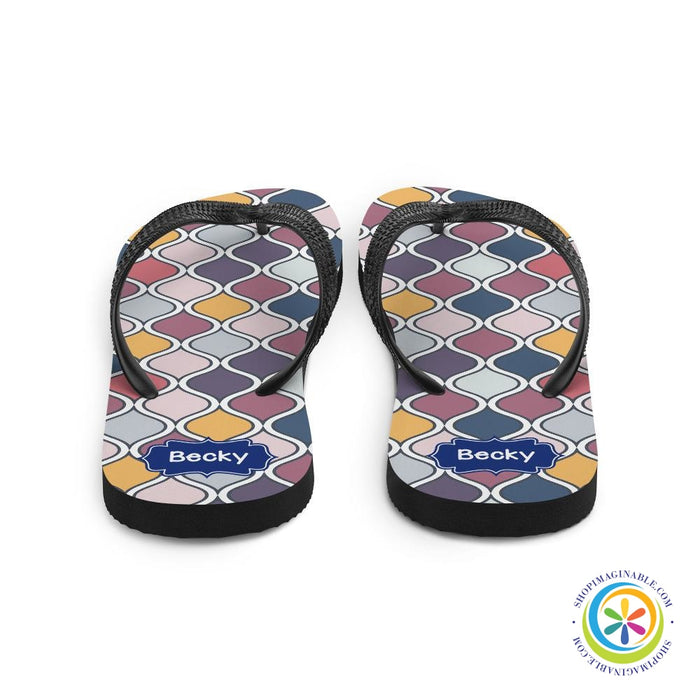 Personalized Custom Abstract Geometric Flip-Flops-ShopImaginable.com