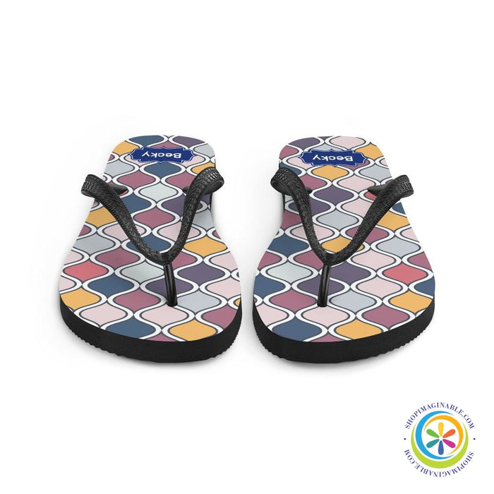 Personalized Custom Abstract Geometric Flip-Flops-ShopImaginable.com