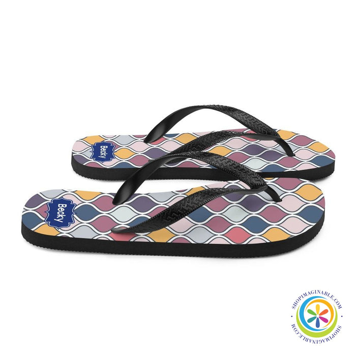 Personalized Custom Abstract Geometric Flip-Flops-ShopImaginable.com