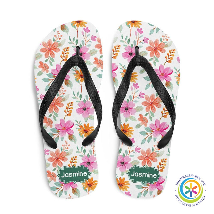 Personalized Custom Floral Flip-Flops-ShopImaginable.com