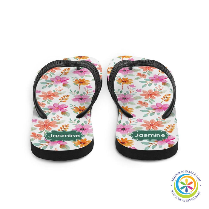 Personalized Custom Floral Flip-Flops-ShopImaginable.com