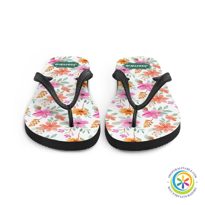 Personalized Custom Floral Flip-Flops-ShopImaginable.com