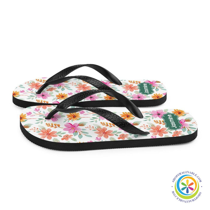 Personalized Custom Floral Flip-Flops-ShopImaginable.com