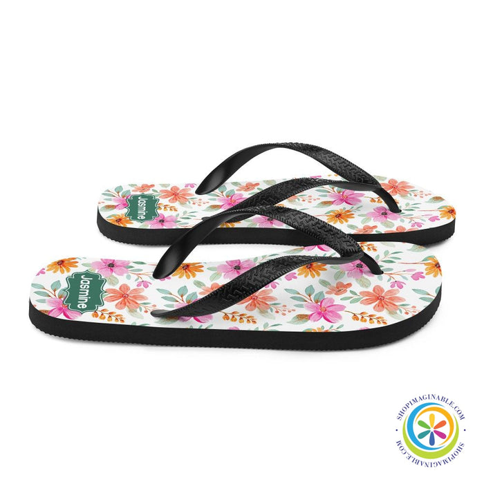 Personalized Custom Floral Flip-Flops-ShopImaginable.com