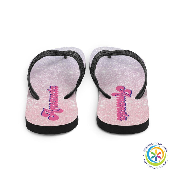 Personalized Glitter Print Flip-Flops-ShopImaginable.com