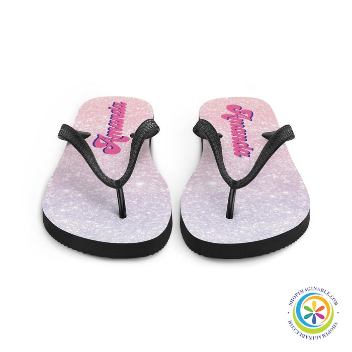 Personalized Glitter Print Flip-Flops-ShopImaginable.com