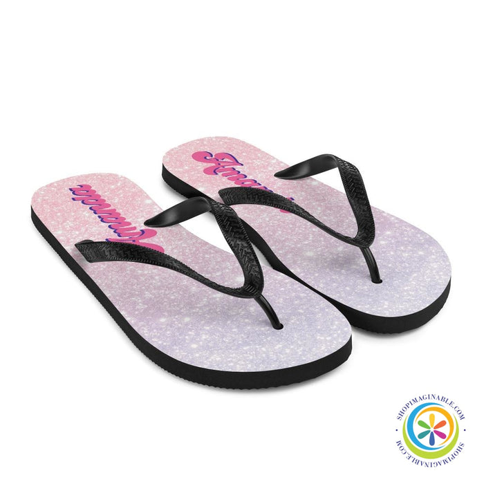 Personalized Glitter Print Flip-Flops-ShopImaginable.com