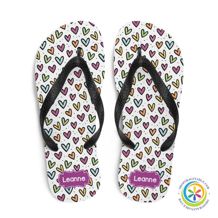 Personalized Hearts Flip-Flops-ShopImaginable.com