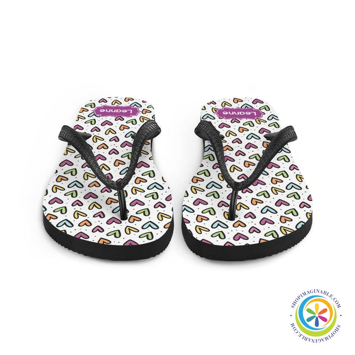 Personalized Hearts Flip-Flops-ShopImaginable.com