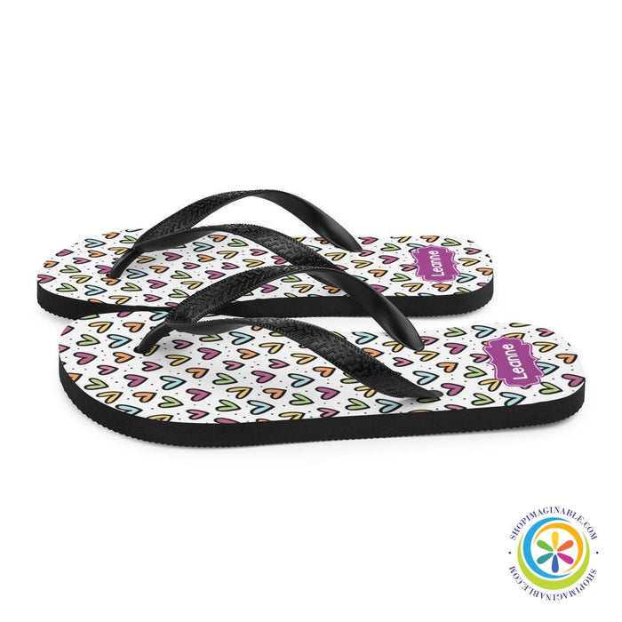 Personalized Hearts Flip-Flops-ShopImaginable.com