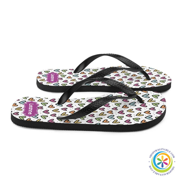 Personalized Hearts Flip-Flops-ShopImaginable.com