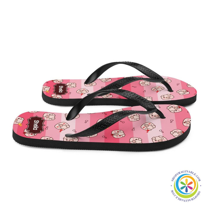 Personalized Piggy Cute Flip-Flops-ShopImaginable.com