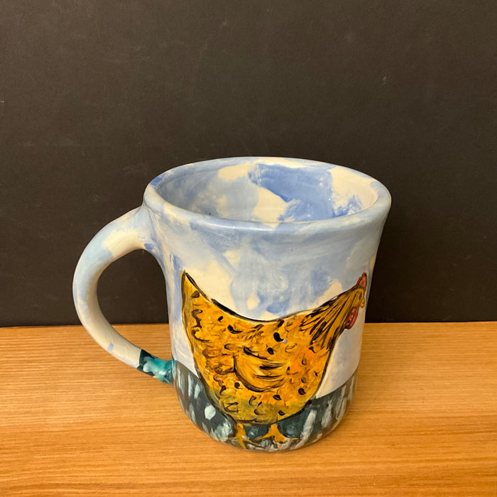 Petite  Mug with  Rooster & Hens