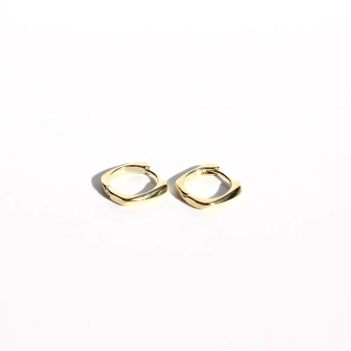 Queen Of The Foxes Petite Square Gold Sleeper Earrings | Koop.co.nz