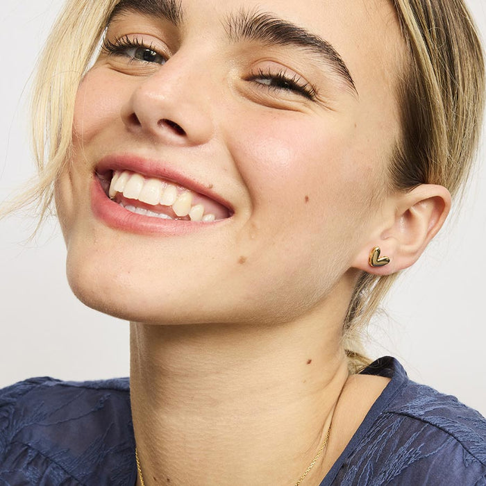 Tiger Tree Philia Heart Stud Earrings - Gold | Koop.co.nz