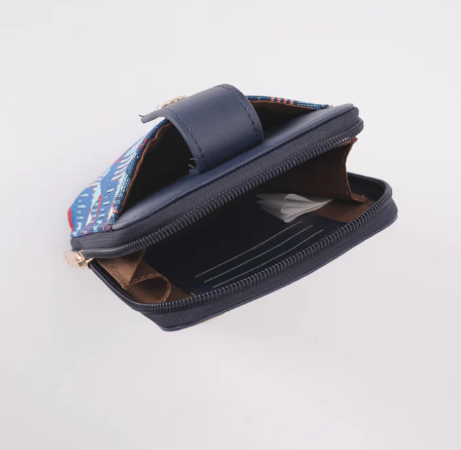 PHONE-TFL-PICCA-GAP | TfL Piccadilly Moquette Mind the Gap Smart Phone Crossbody Bag