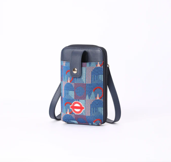 PHONE-TFL-PICCA-RED | TfL Piccadilly Moquette Red Roundel Smart Phone Crossbody Bag